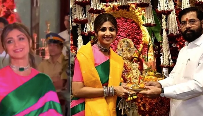 CM Eknath Shinde के घर गणपति दर्शन के लिए आईं Shilpa Shetty, सभी की निगाहें टिकी रह गईं