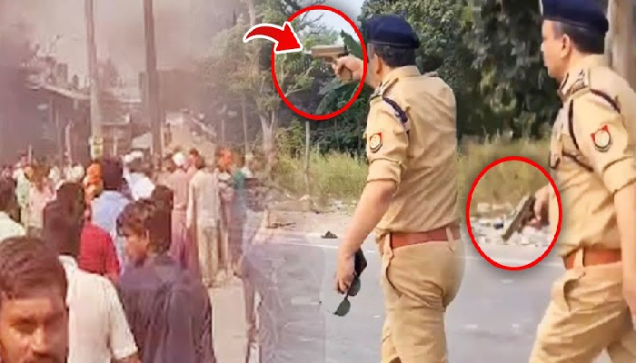बहराइच में दंगाईयों को हाथ में बंदूक़ लेकर खदेड़ते दिखे अमिताभ यश, वायरल हो रहा वीडियो
