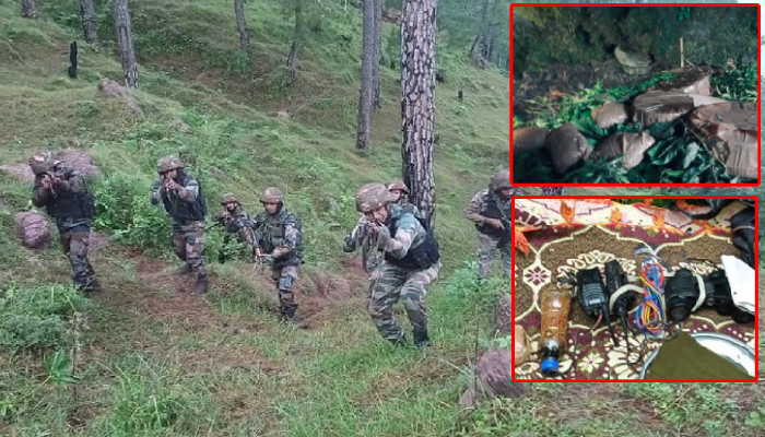 जम्मू-कश्मीर के पुंछ में सेना ने ढूंढ निकाला आतंकियों का ठिकाना, 5 IED और वायरलेस सेट बरामद