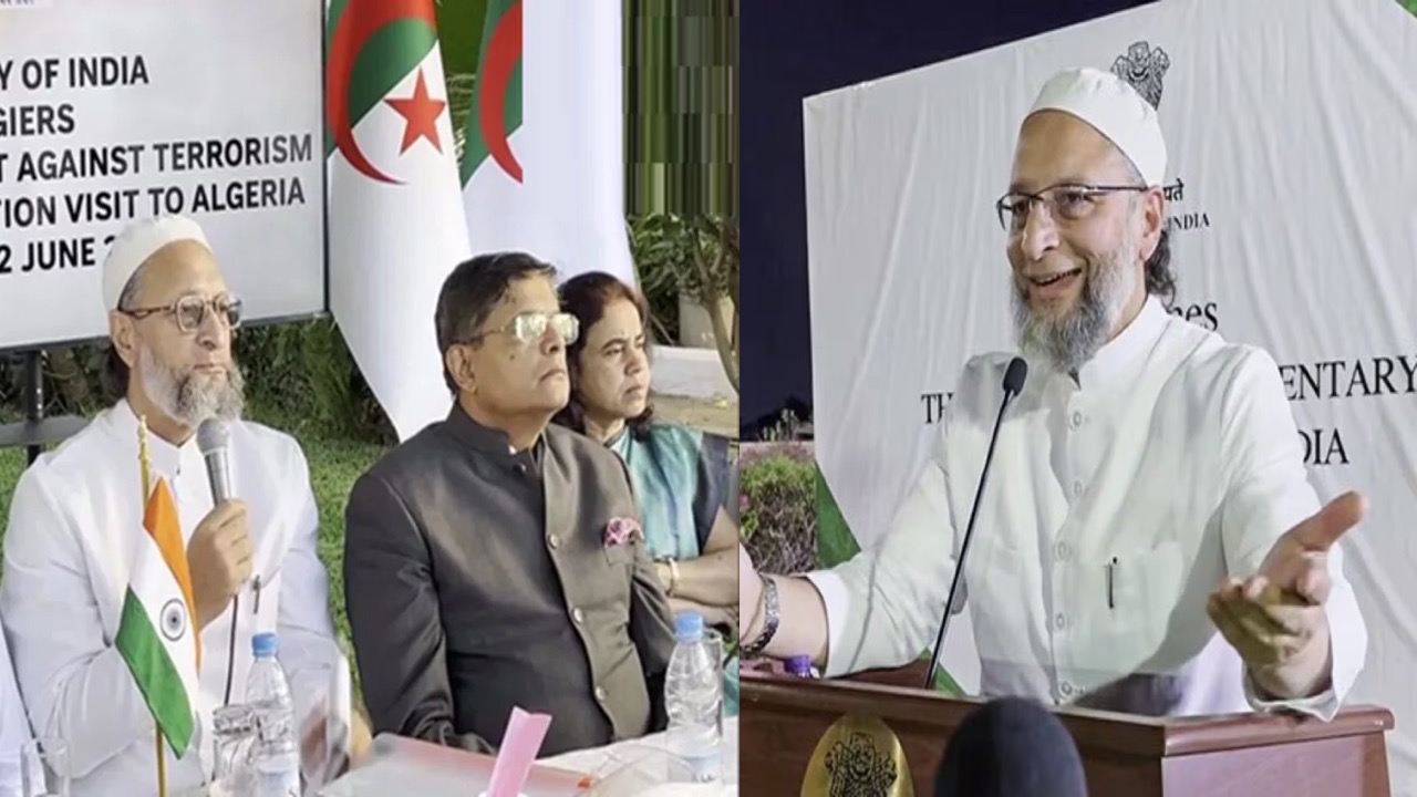'जेल में बंद था आतंकी लखवी, बाहर उसकी पत्नी मां बन गई', ओवैसी ने आतंकवाद पर अल्जीरिया में उधेड़ दी पाकिस्तान की बखिया