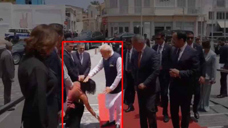 जब अचानक साइप्रस की सांसद ने छुए PM मोदी के पैर, प्रधानमंत्री ने सिर पर हाथ रख दिया आशीर्वाद, VIDEO वायरल