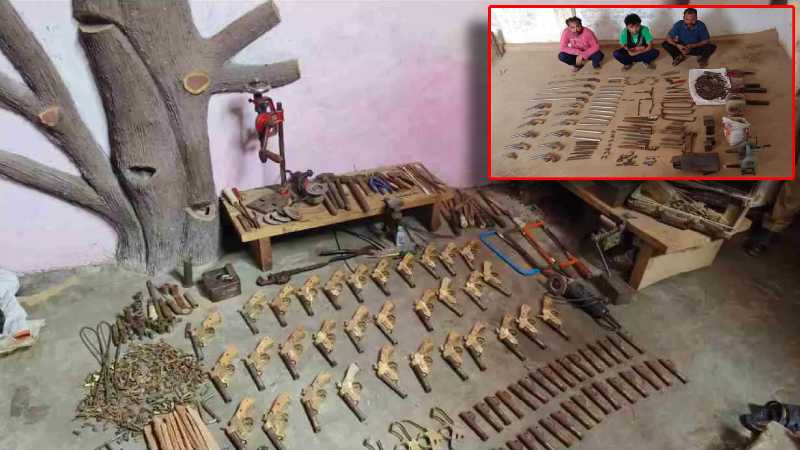 अलीगढ़ में अवैध हथियार फैक्टरी का भंडाफोड़, तीन गिरफ्तार, 30 तमंचे बरामद