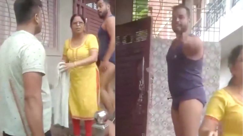 VIDEO: मामूली विवाद में महिला पर राइफल तान रहा था युवक, तभी नीचे से खुल गया गमछा, फिर कच्छे में जो हुआ...