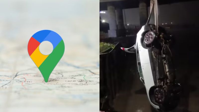 गूगल मैप के 'धोखे' की एक और कहानी... गलत रूट दिखाने के चलते कार समेत खाई में जा गिरी महिला, पुलिस ने बचाई जान