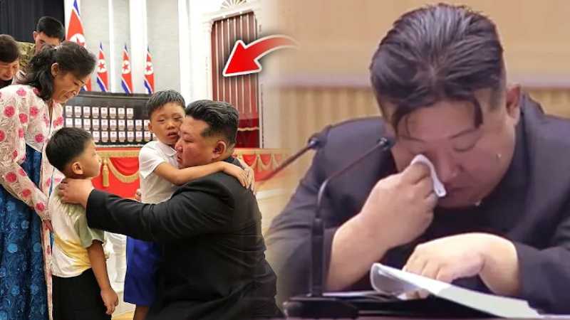 North Korea के तानाशाह किम जोंग फूट-फूटकर रोए, घुटनों पर बैठे, लोगों को लगाया गले