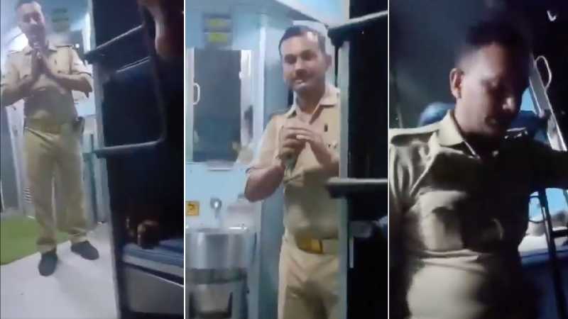 प्रयागराज एक्सप्रेस में GRP सिपाही ने महिला से की छेड़छाड़, वीडियो वायरल होने पर मांगने लगा माफी