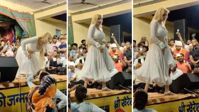 अलीगढ़: मंदिर प्रांगण में रशियन डांसर ने लगाए अश्लील ठुमके, वीडियो वायरल होते ही लोगों का फूटा गुस्सा