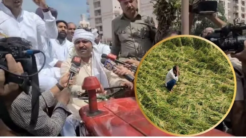 राजस्थान विधानसभा में हंगामा: विपक्ष ने की फसलों के नुकसान पर मुआवजे की मांग, ट्रैक्टर लेकर पहुंचे टीकाराम जूली