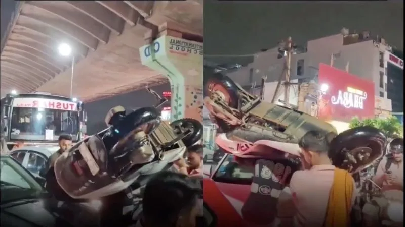 गुरुग्राम का अनोखा नजारा, एक शख्स ने कंधे पर उठा ली स्कूटी, फिर करने लगा ये काम, Video Viral