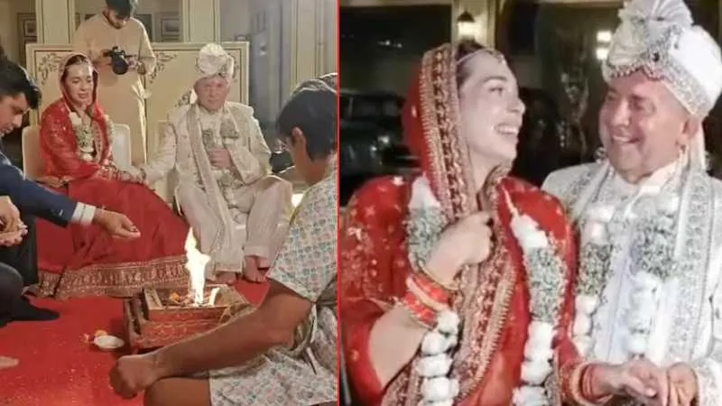जोधपुर: 72 साल का दूल्हा और 27 साल की दुल्हन ने लिए सात फेरे, हिंदू रीति-रिवाजों से हुई विदेशी मेहमानों की शाही शादी