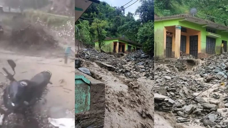 VIDEO: उत्तराखंड के उत्तरकाशी में फटा बादल, कई गाड़ियों के बहने की सूचना, स्थानीय घरों में घुसा मलबा, राहत व बचाव कार्य जारी