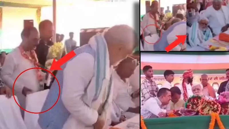 गयाजी में एनडीए सम्मेलन के दौरान मंच पर गिरे अश्विनी चौबे, सोशल मीडिया पर वीडियो वायरल