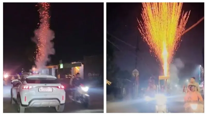 दीपावली सेलिब्रेशन बना खतरनाक तमाशा! शाजापुर में चलती बाइक पर पटाखे उड़ाते दिखे युवक, वीडियो ने मचाई सनसनी