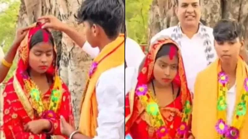 जंगल में मिलना नाबालिग प्रेमियों को पड़ा भारी, गांव वालों ने पकड़कर करवा दी शादी, वीडियो हुआ सोशल मीडिया पर वायरल