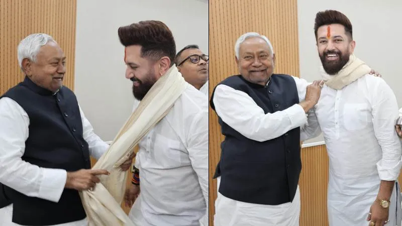 CM नीतीश कुमार से मिले चिराग पासवान, एनडीए की ऐतिहासिक जीत पर दी बधाई