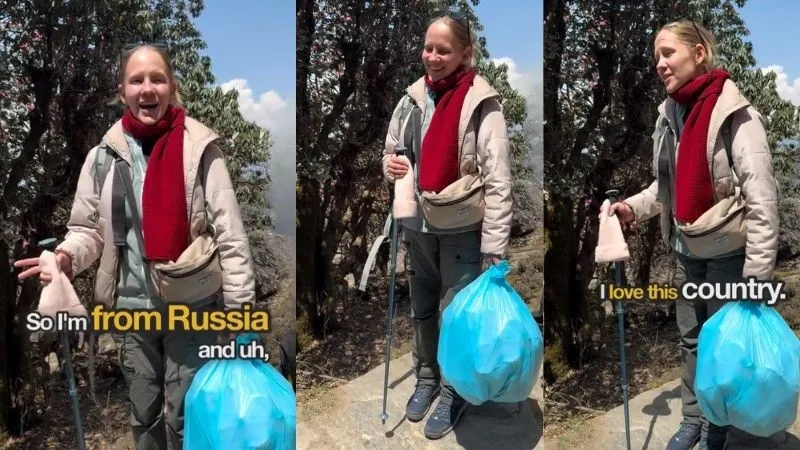 भगवान शिव की पहाड़ी पर गई रूसी महिला, हिंदुओं के पवित्र स्थल पर देखा कुछ ऐसा...फिर जो किया उसका VIDEO वायरल है