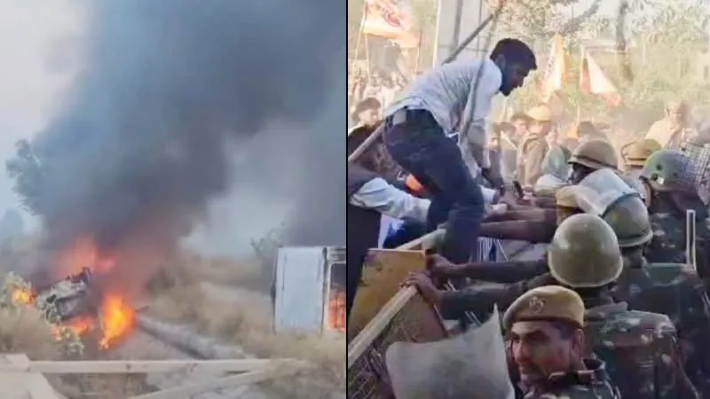 हनुमानगढ़ में इथेनॉल फैक्ट्री को लेकर बवाल, भड़की हिंसा, कई वाहन फूंके