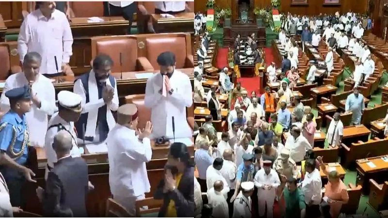 राज्यपाल ने एक लाइन में खत्म किया भाषण… बिफरे कांग्रेस विधायक, रास्ता रोका, कर्नाटक विधानसभा में भारी बवाल