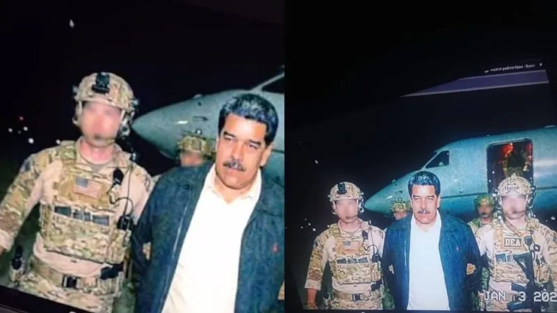 दोनों तरफ डेल्टा फोर्स, बंधे हाथ...US कब्जे में वेनेजुएला के राष्ट्रपति निकोलस मादुरो, गिरफ्तारी वाली तस्वीर आई सामने