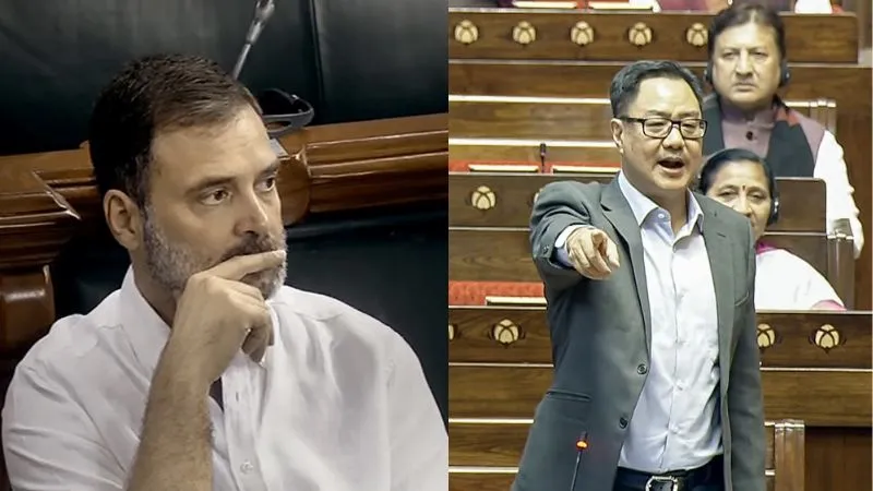 संसद में मर्यादा तार-तार! किरेन रिजिजू का बड़ा आरोप- कांग्रेस सांसदों ने स्पीकर ओम बिरला को दीं गालियां