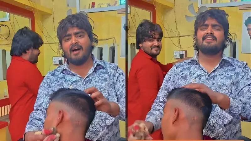 नाई की दुकान से निकली जादुई आवाज, पवन सिंह का गाना गाकर छा गया युवक, VIDEO VIRAL
