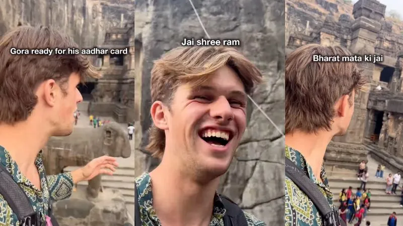 कैलाश मंदिर में फॉरेनर ने लगाए जय श्री राम के नारे, सबके सामने चिल्लाकर बोला भारत माता की जय, Video हुआ Viral