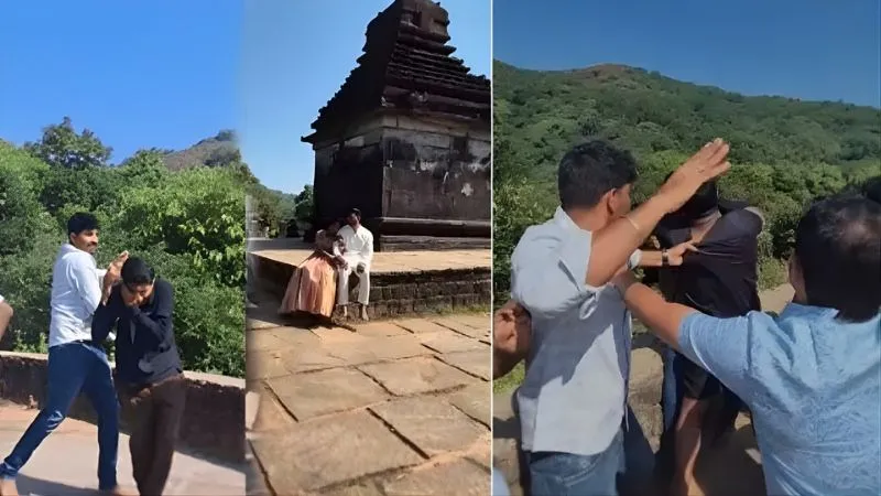 प्री वेडिंग शूट पड़ा भारी... मंदिर में नियम तोड़ने पर भड़के लोग, फोटोग्राफर्स की पिटाई; VIDEO VIRAL