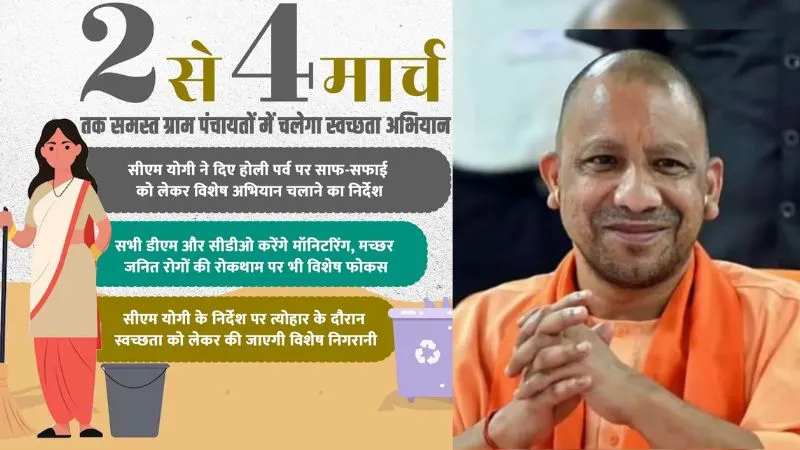 होली पर साफ-स्वच्छ खिले रहेंगे गांव, CM योगी के निर्देश पर UP में चलेगा स्वच्छता अभियान