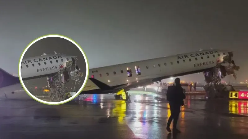 New York Airport Plane Incident: कनाडा एक्सप्रेस का विमान ट्रक से टकराया, चकनाचूर हुआ अगला हिस्सा, कई घायल