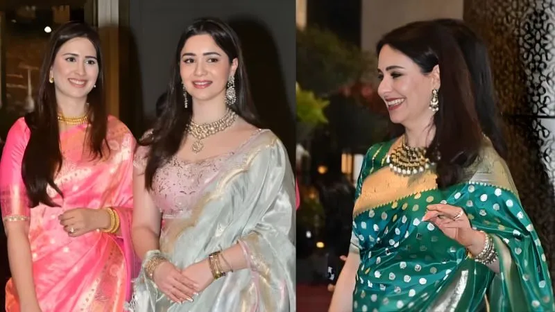 तेंदुलकर परिवार की लेडीज़ का दिखा रॉयल लुक, साड़ी में छाईं सारा तेंदुलकर, अंजलि और नई बहू सानिया, कौन पड़ा किस पर भारी?