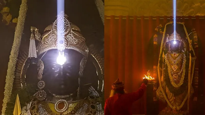 अयोध्या में हुआ रामलला का भव्य सूर्य तिलक, ललाट पर 9 मिनट तक पड़ीं नीली किरणें, धूमधाम से मनाया जा रहा है राम जन्मोत्सव