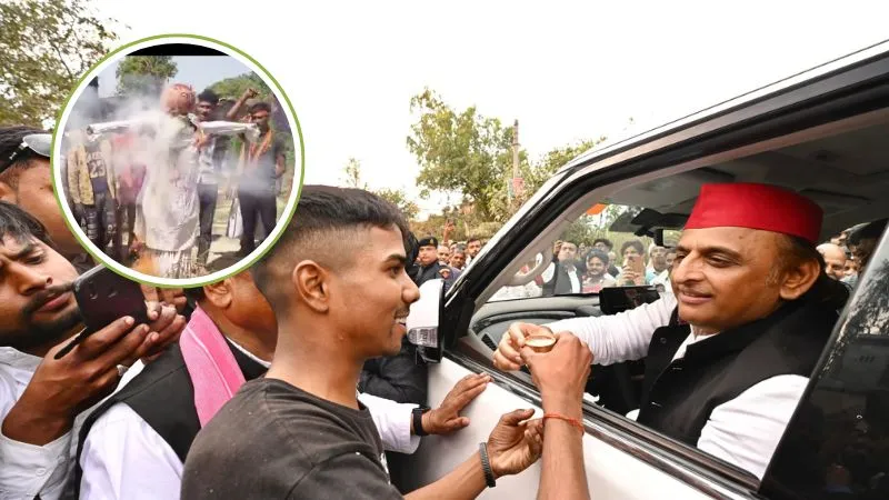 चाय वाले आर्यन यादव के चक्कर में बुरा फंसे अखिलेश यादव, मुस्लिम समाज ने फूंका पुतला, थाने तक पहुंचा मामला