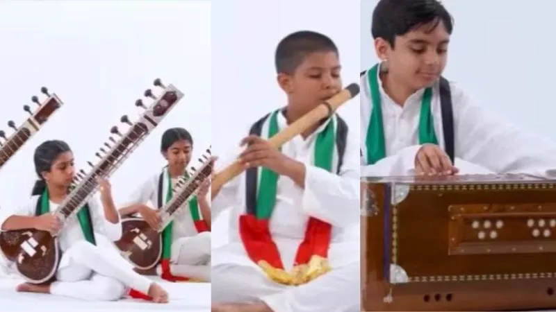 भारतीय संगीत और संस्कारों की गूंज...भारत के 'बच्चों' ने गाए UAE के राष्ट्रगान जीता क्राउन प्रिंस का दिल, की तारीफ