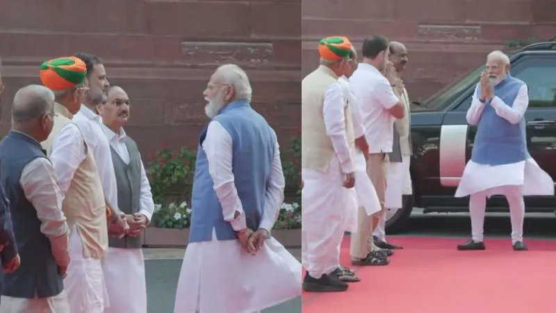 संसद परिसर में आमने-सामने आए PM मोदी और राहुल गांधी, कुछ मिनटों की बातचीत का VIDEO हुआ वायरल; जानें क्या हुई चर्चा