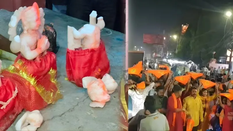 चुनाव से पहले बंगाल में तनाव... आसनसोल हनुमान मंदिर तोड़फोड़ मामले में BJP का ममता सरकार के खिलाफ प्रदर्शन