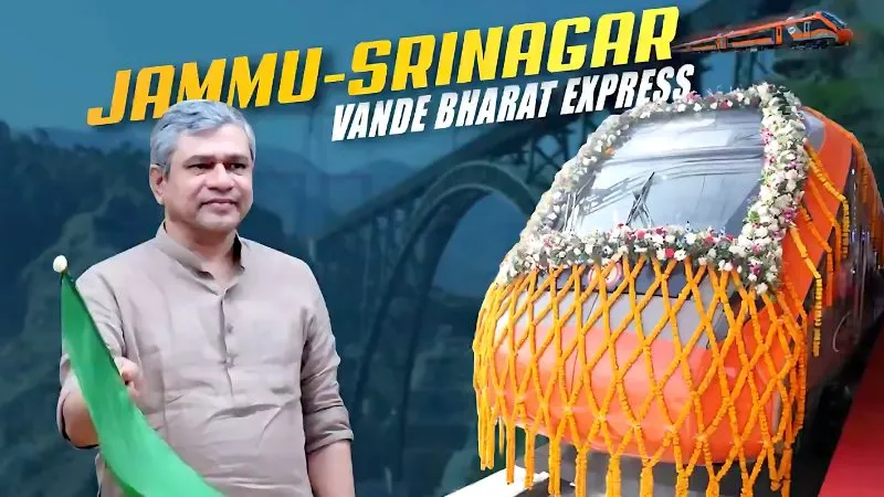 कश्मीर को बड़ी सौगात, अश्विनी वैष्णव ने जम्मू से श्रीनगर के लिए पहली वंदे भारत ट्रेन को दिखाई हरी झंडी