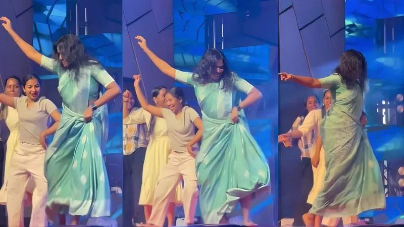 स्टेज पर छा गईं मैडम... Annual Function में ‘मुकाबला’ पर साड़ी में किया जबरदस्त डांस, सोशल मीडिया पर वायरल हुआ वीडियो
