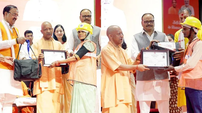 श्रमिकों के लिए CM योगी का बड़ा ऐलान, हर परिवार को मिलेगी स्वास्थ्य सुरक्षा, 12 लाख से अधिक निर्माण श्रमिकों को दी आयुष्मान कार्ड सुविधा