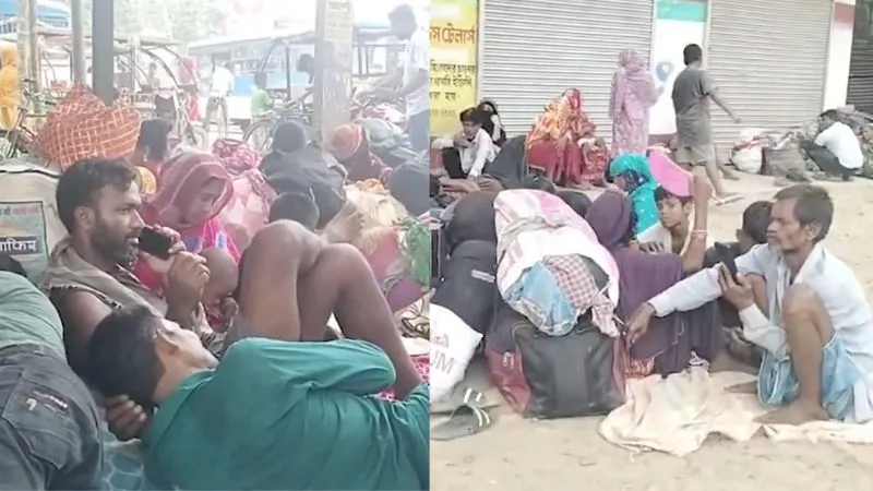 बंगाल में अपना बोरिया-बिस्तर बांधने लगे घुसपैठिए, बांग्लादेश बॉर्डर चेकपोस्ट के पास लगी भारी भीड़, सामने आया VIDEO