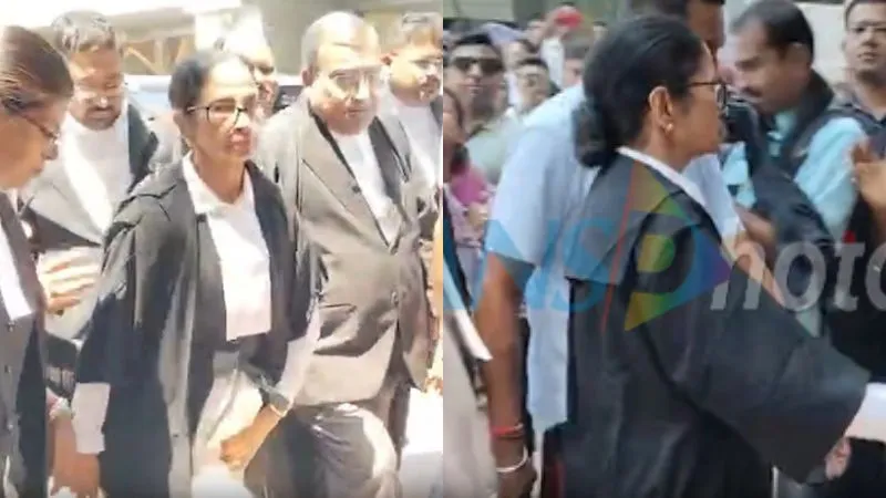 काला कोट पहनकर कलकत्ता हाईकोर्ट पहुंची ममता बनर्जी, बाहर आते ही गूंजने लगे ‘चोर-चोर’ के नारे