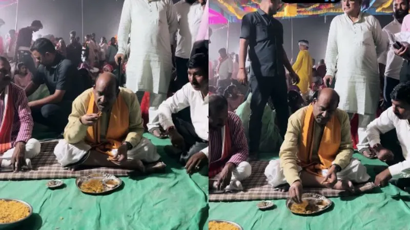 सादगी हो तो ऐसी... जमीन पर बैठकर भंडारे में खाते दिखे लोकसभा अध्यक्ष ओम बिरला, देखें VIDEO
