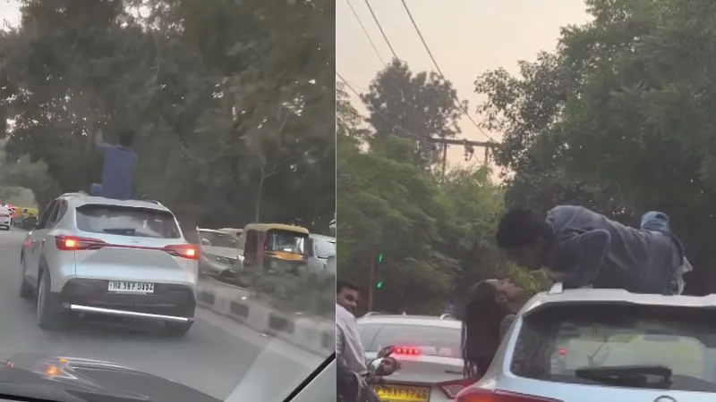 वायरल होने के लिए कपल ने पार की सारी हदें, दिल्ली की सड़क पर किया खतरनाक रोमांस स्टंट, VIDEO देख भड़के लोग