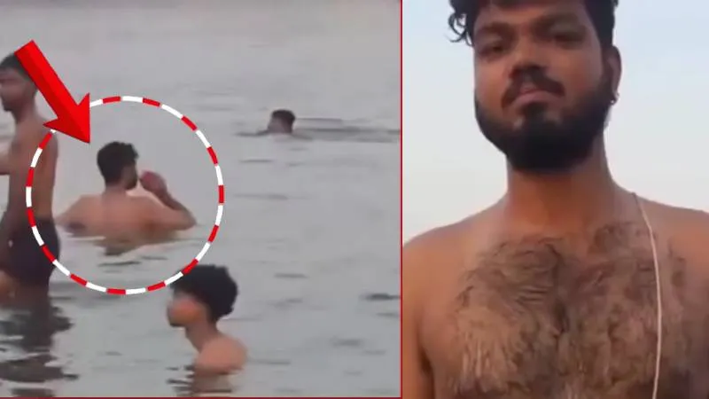 काशी की गंगा में बीयर पीता युवक VIDEO VIRAL! हिंदू आस्था के अपमान पर भड़का लोगों का गुस्सा