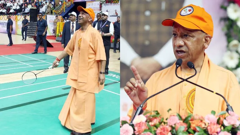 CM योगी ने थामा रैकेट, बैडमिंटन कोर्ट में उतरकर खिलाड़ियों का बढ़ाया उत्साह, दिया खास मंत्र