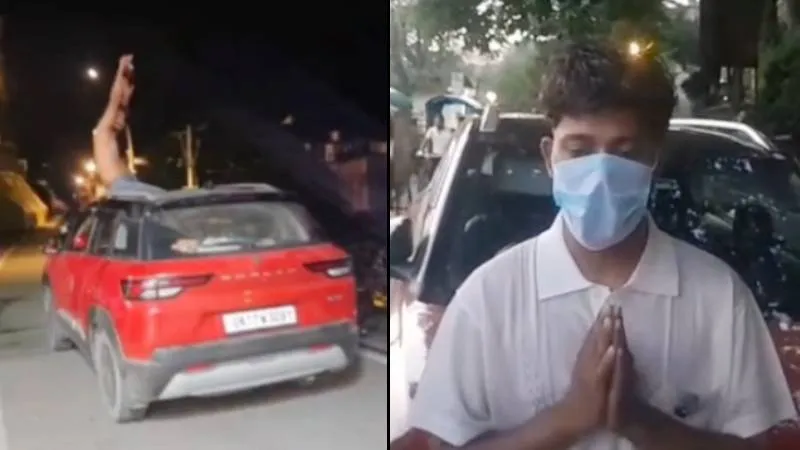 मसूरी माल रोड पर कार की छत पर स्टंट करना युवक को पड़ा भारी, पुलिस ने ब्रेजा सीज कर काटा चालान