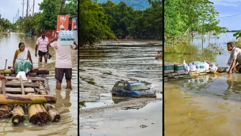 Assam Flood: बह गए आशियाने, लाखों लोग बेघर, 68 की मौत, असम में बाढ़ से मची तबाही की तस्वीरें
