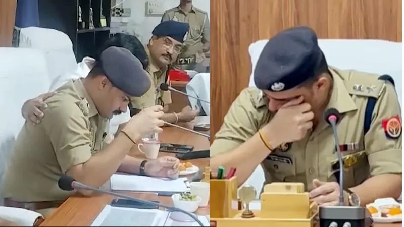 संभल से विदाई पर छलके योगी के सिंघम केके बिश्नोई के आंसू, DM ने पीठ पर हाथ फेरकर संभाला, VIDEO