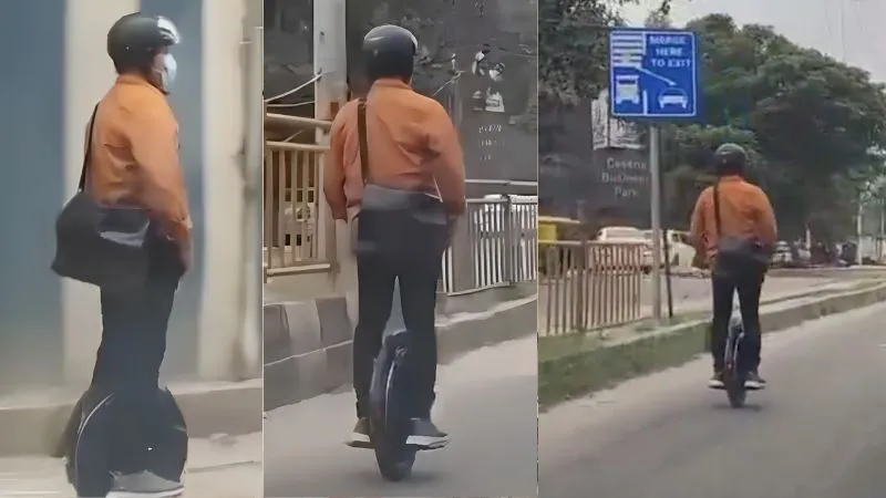 न कार, न बाइक... बेंगलुरु के जाम के बीच एक पहिए पर निकला शख्स, यूजर्स बोले- गजब आइडिया