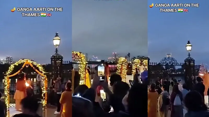 जब लंदन में नदी किनारे हुई गंगा आरती, विदेश में दिखा काशी-हरिद्वार जैसा अद्भुत नजारा, Viral हुआ Video