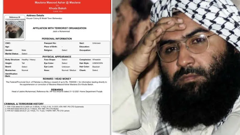 पाकिस्तान ने अपने 'पालतू' आतंकी मसूद अजहर पर रखा 70 लाख का इनाम, रेड बुक में डाला, दुनिया को गुमराह करने की साजिश